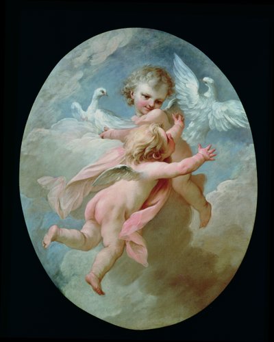 Engel und Tauben von François Boucher